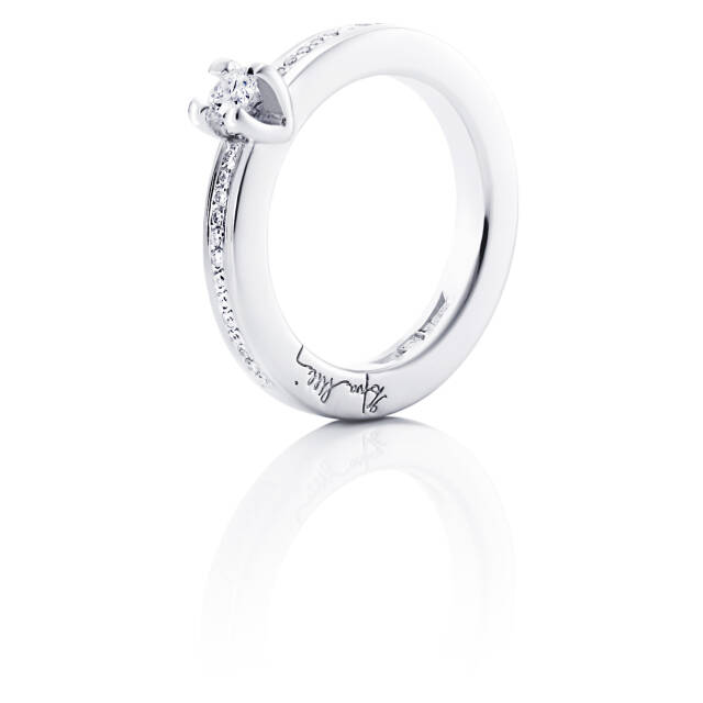 Heart To Heart 0.19 ct diamant Ring Hvitt gull