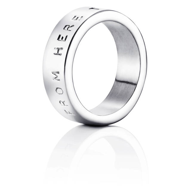From Here To Eternity Stamped Ring Hvitt gull