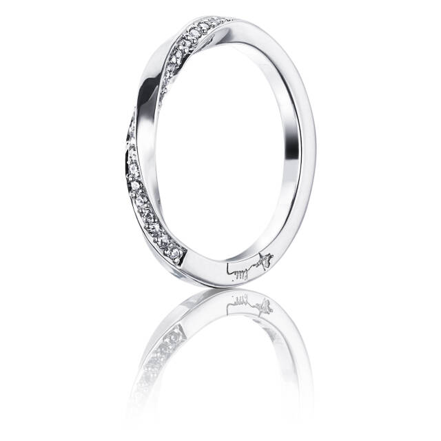 Viking & Stars Ring Hvitt gull