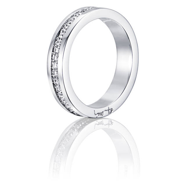 4½ & Stars Ring Hvitt gull