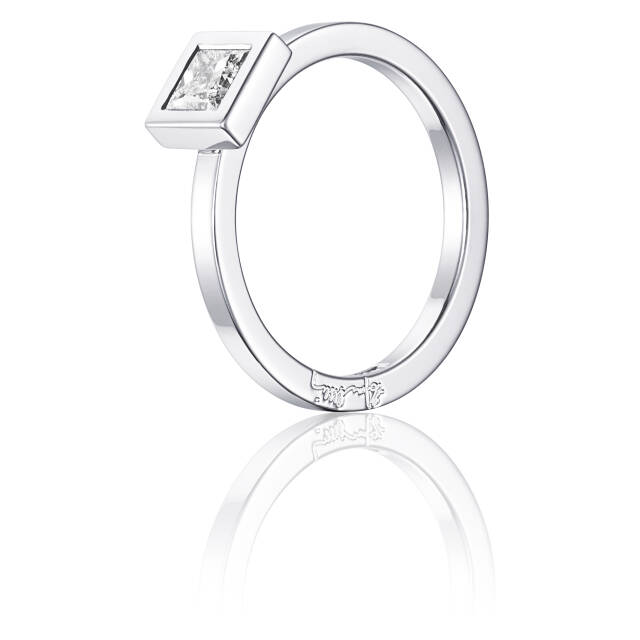 Princess Wedding Thin 0.40 ct diamant Ring Hvitt gull