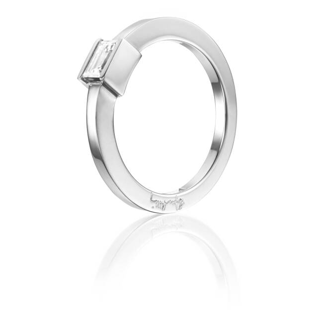 Deco Wedding Ring Hvitt gull