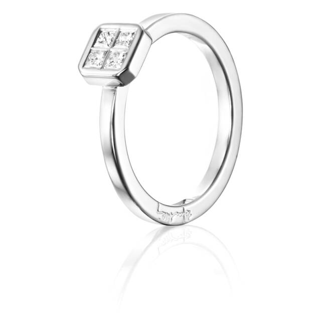 4 Love 0.20 ct diamant Ring Hvitt gull