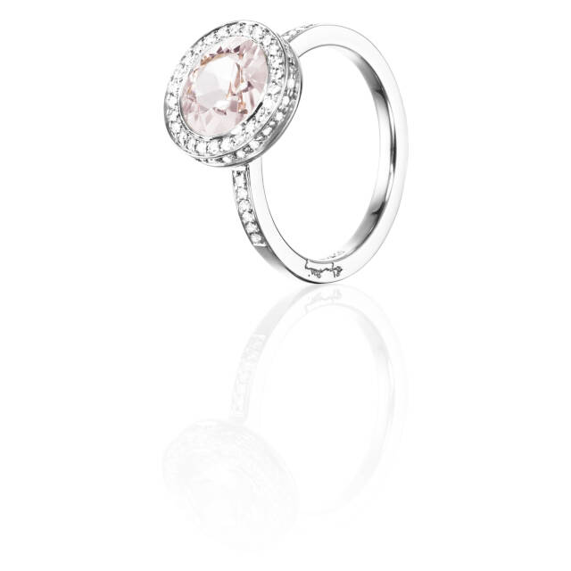 Halo - Morganite Ring Hvitt gull