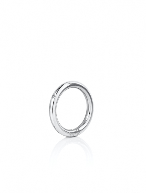 One Love & Stars Thin Ring Hvitt gull