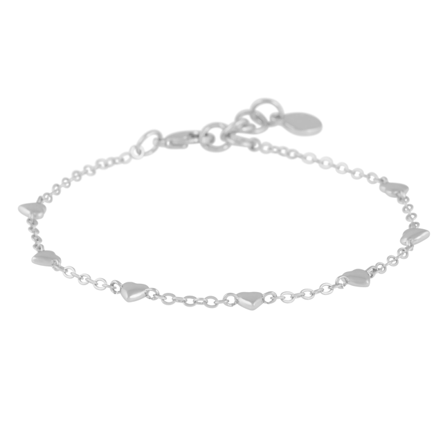 Lovely small hearts chain Bracelet Silver
