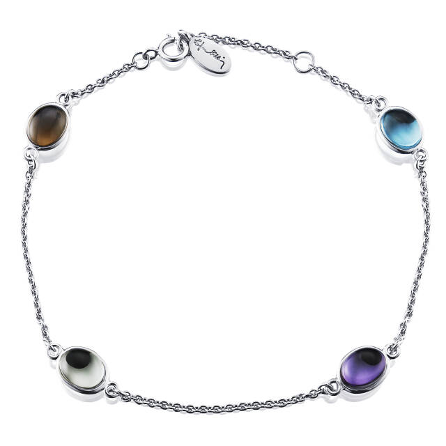 Love Beads Flow Armbånd Hvitt gull 17-19 cm
