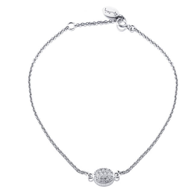 Love Bead Armbånd Hvitt gull 17-19 cm