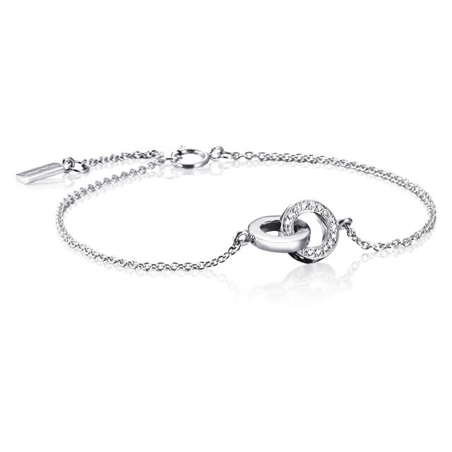 You & Me Armbånd Hvitt gull 15-19 cm