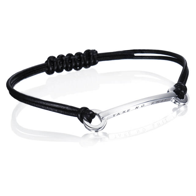 Take No Shit Leather Armbånd