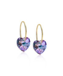 GT Ear Ring 14 mm, Heart 10 mm, Lilac