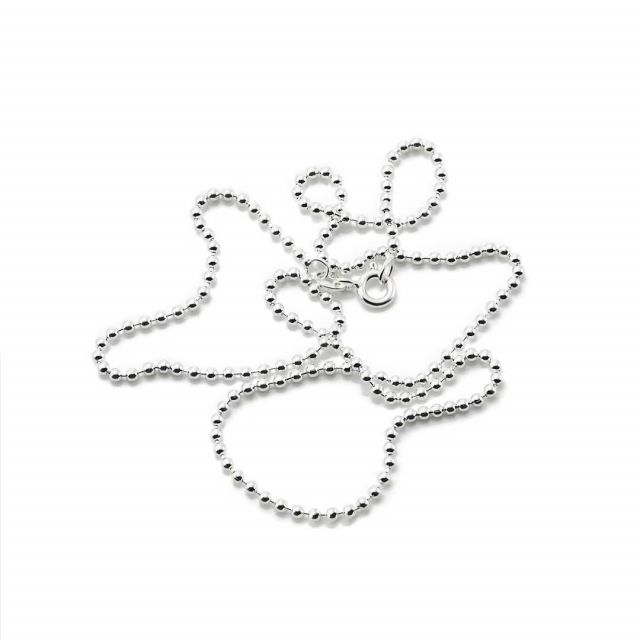 Bead Chain 2 mm Halskjede Sølv 42 cm