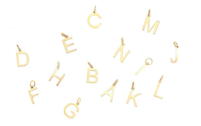 Letters bokstäver A-Z Gull