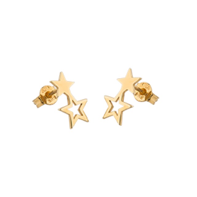 Double star Øreringer Gull