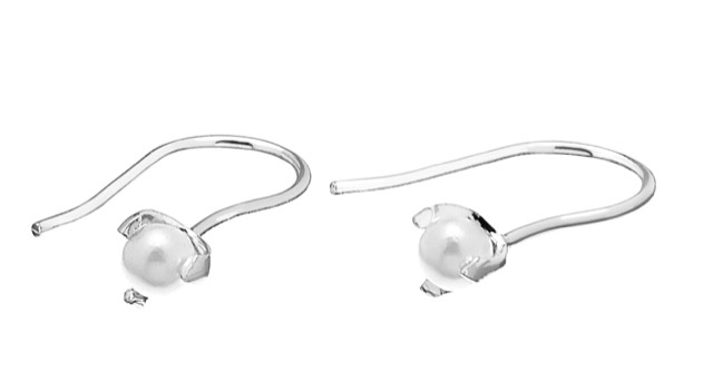 Pearl short Øreringer Sølv