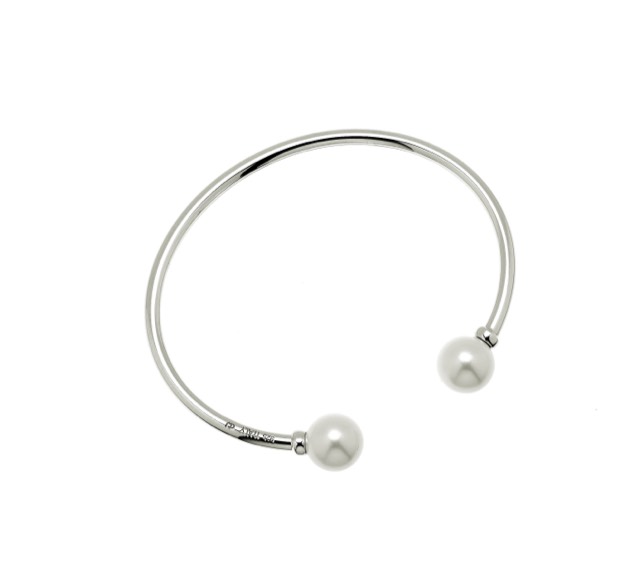 Pearl bangle flex braclet Sølv