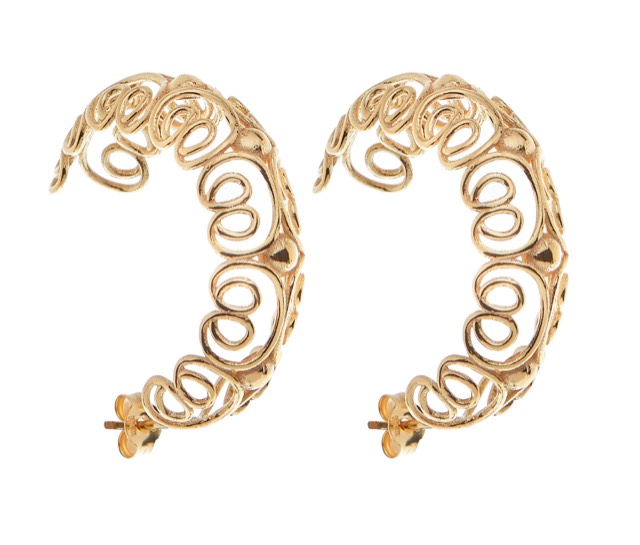 Pearl/vintage big hoop Øreringer - Gull