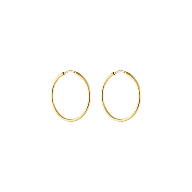 Letters small hoop Øreringer Gull