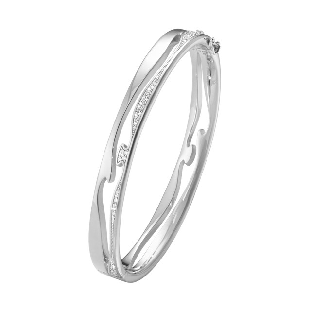 FUSION OPEN BANGLE Armbånd PAVÉ 0.77 ct Hvitt gull