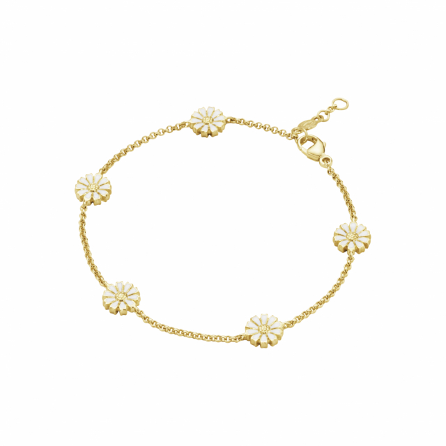 DAISY Bracelet gold-plated silver WHITE ENAMEL