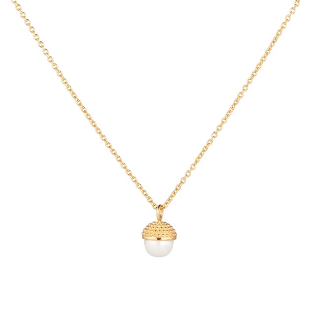 Pearl bubble long Halskjede 70-75 Gull