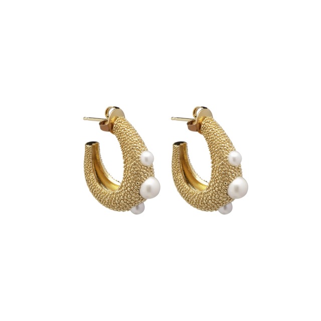 Pearl bubble big Øreringer Gull