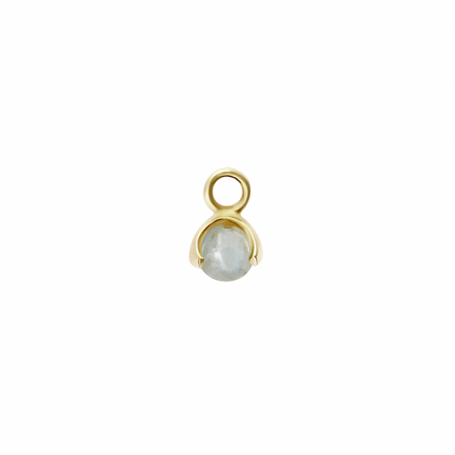 Letters stone 3 aquamarine pend Gull
