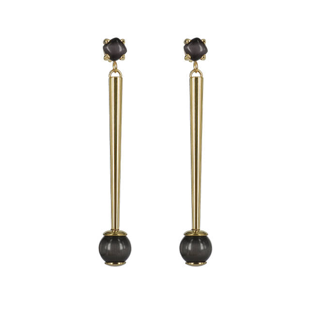 VICTORIA Long Øredobber Gull/Gray