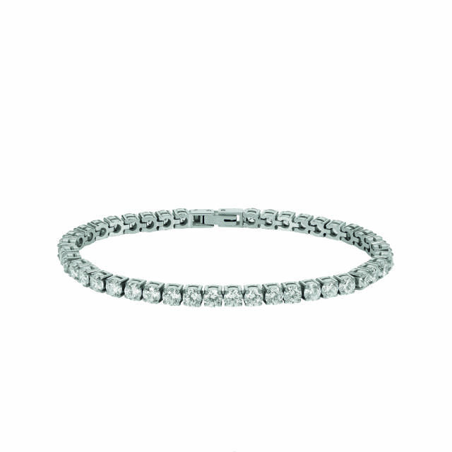 GLIMRA 4mm Armbånd Stål/Krystall