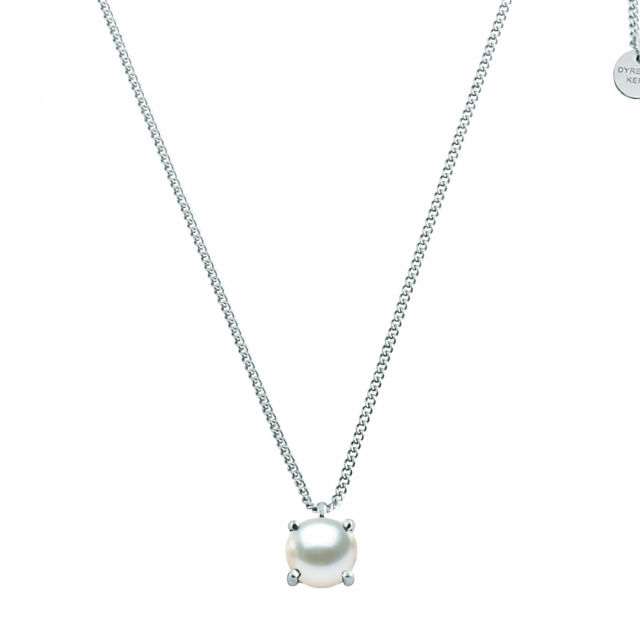 MANNY Sølv WHITE PEARL Halskjede