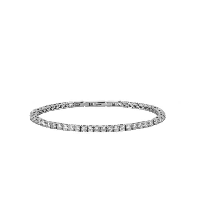 GLIMRA 3mm Armbånd Stål/Krystall