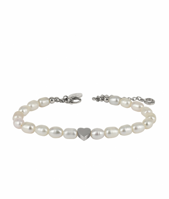 ELISE Pearl Bracelet Vit/Stål