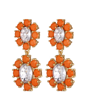 LINA SG CORAL / CRYSTAL Earrings