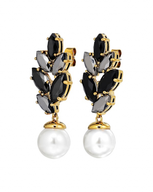BALETE SG BLACK_WHITE PEARL EARRINGS GOLD