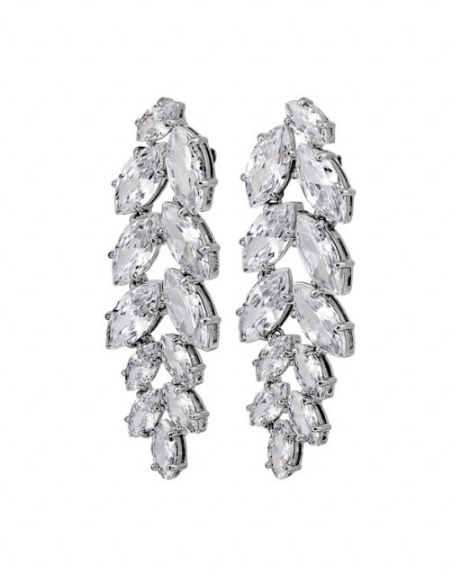 BANYAN SS CRYSTAL EARRINGS SILVER