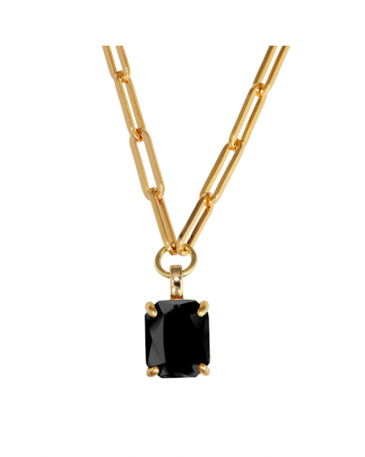 OCTA SG BLACK NECKLACE GOLD