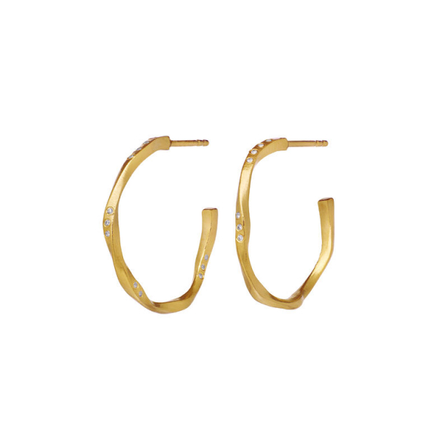 Echo Medium Øreringer Gull