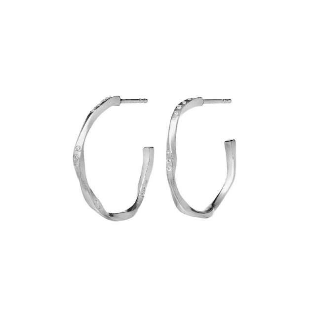 Echo Medium Øreringer Sølv