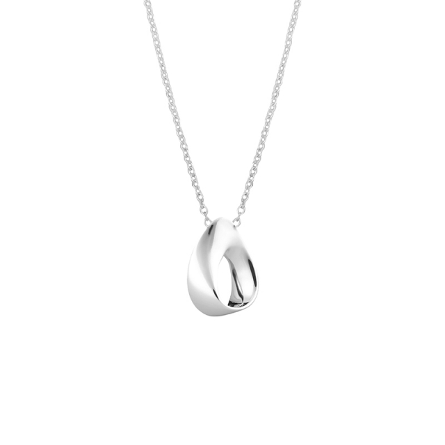 Aqua swirl small Halskjede Sølv