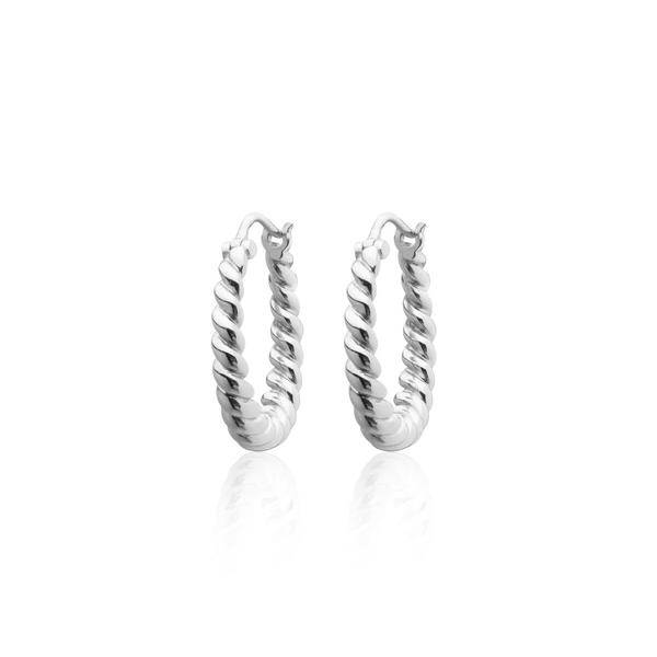 Twisted Mini Hoops Øreringer (Sølv)