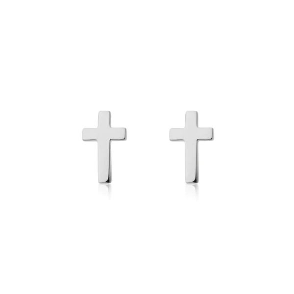 Cross studs Sølv