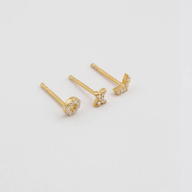 Mini Øreringer Collection Hugs and Kisses Gold