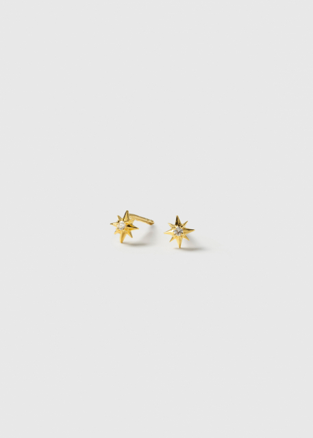 North Star Studs Earrings Gold