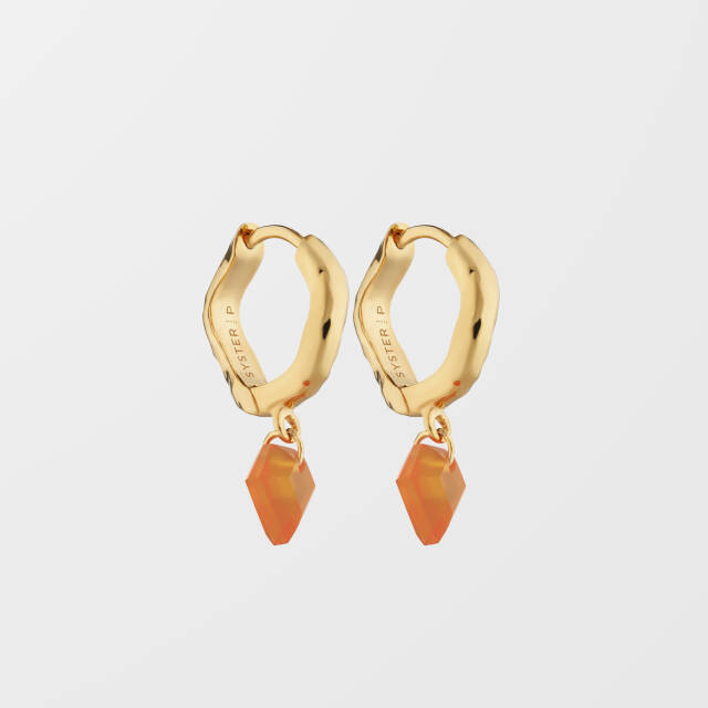 Diamona Carnelian Øreringer Gold
