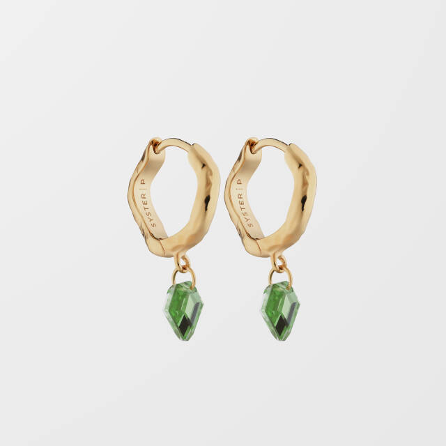 Diamona Green Quartz Øreringer Gold