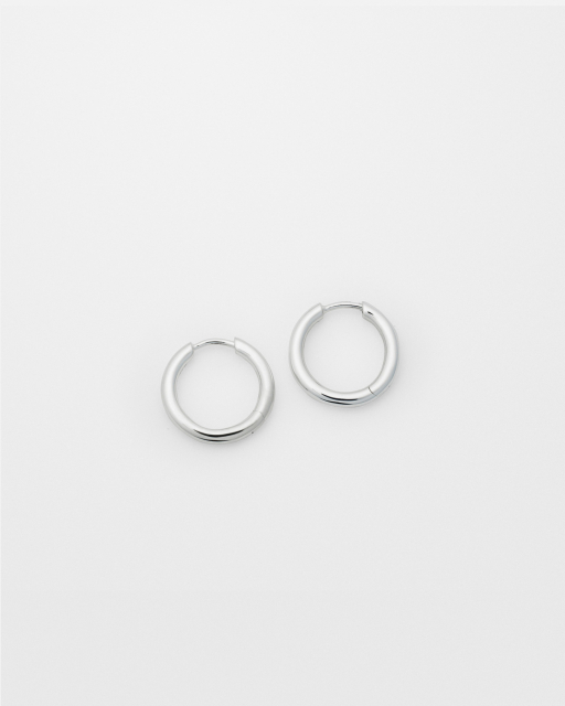 Beloved Fat Medium Hoops Silver