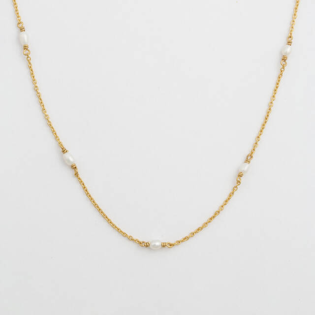 Treasure Multi Pearl Halskjede Gold