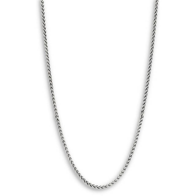 SilverNecklace Oxiderat flätat 50+5cm