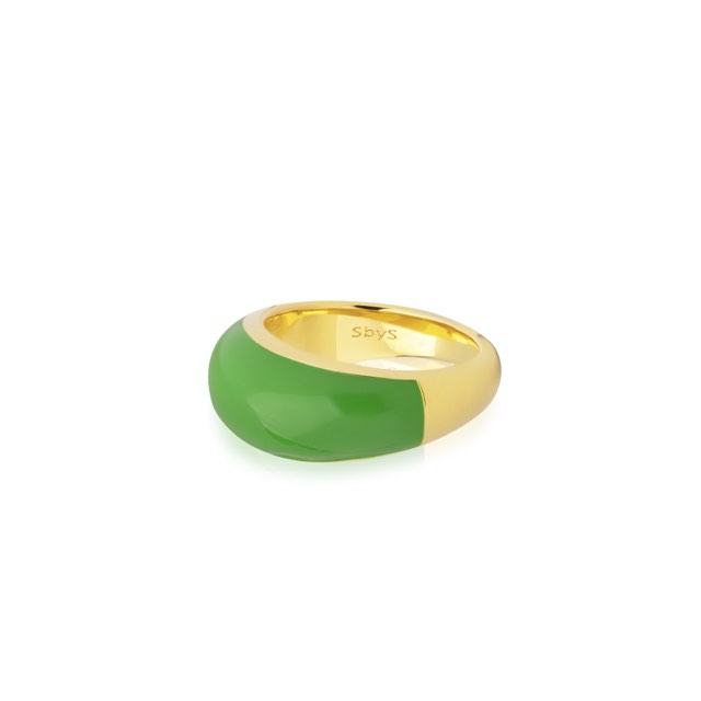 Enamel bold ring green (Gull)