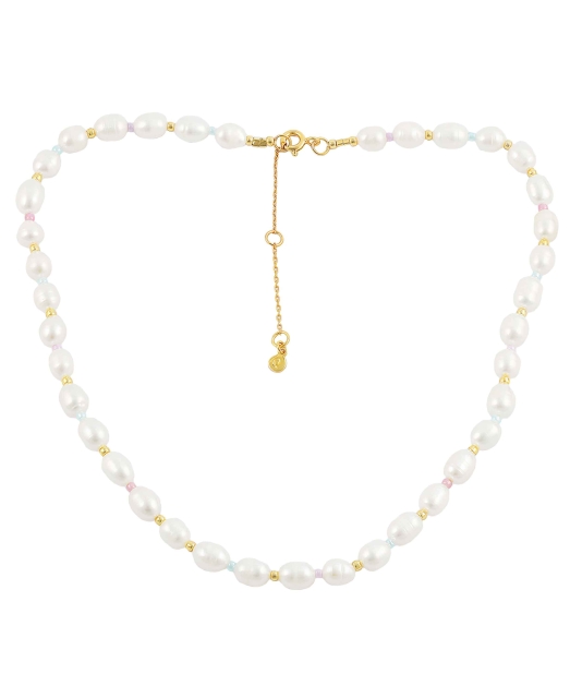 Pastel Pearl Halskjede Gull